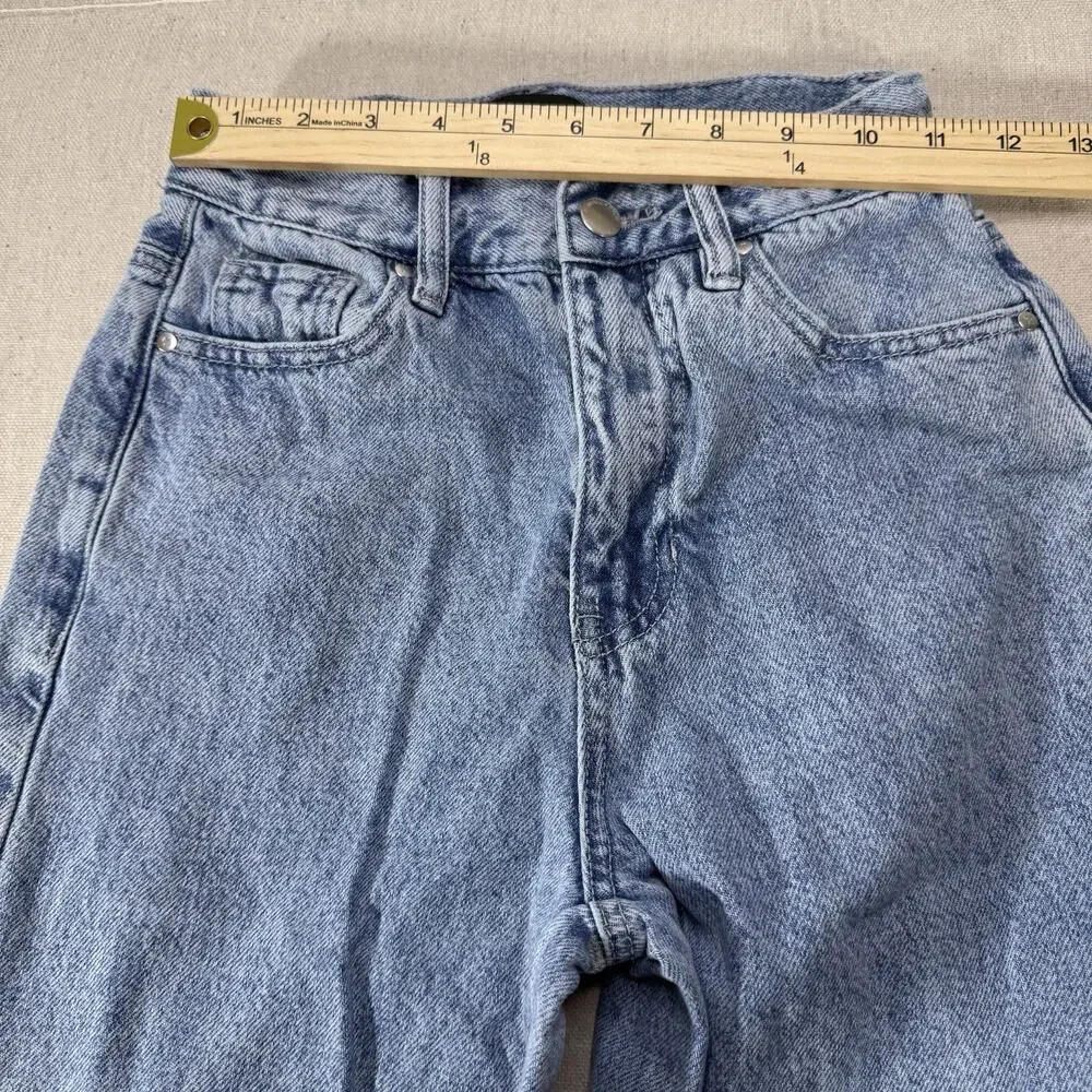 Kendall & Kylie Wide Leg Cargo Denim Jeans Light Wash High Waisted Flare 22W XXS